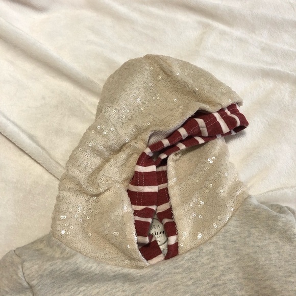 Nora Madison sweatshirt hooded size small sequins red white blue - Picture 3 of 7